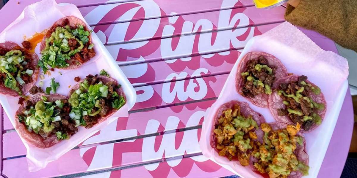 Pink & Boujee Food Stand Known for Its Signature Pink Homemade Tacos